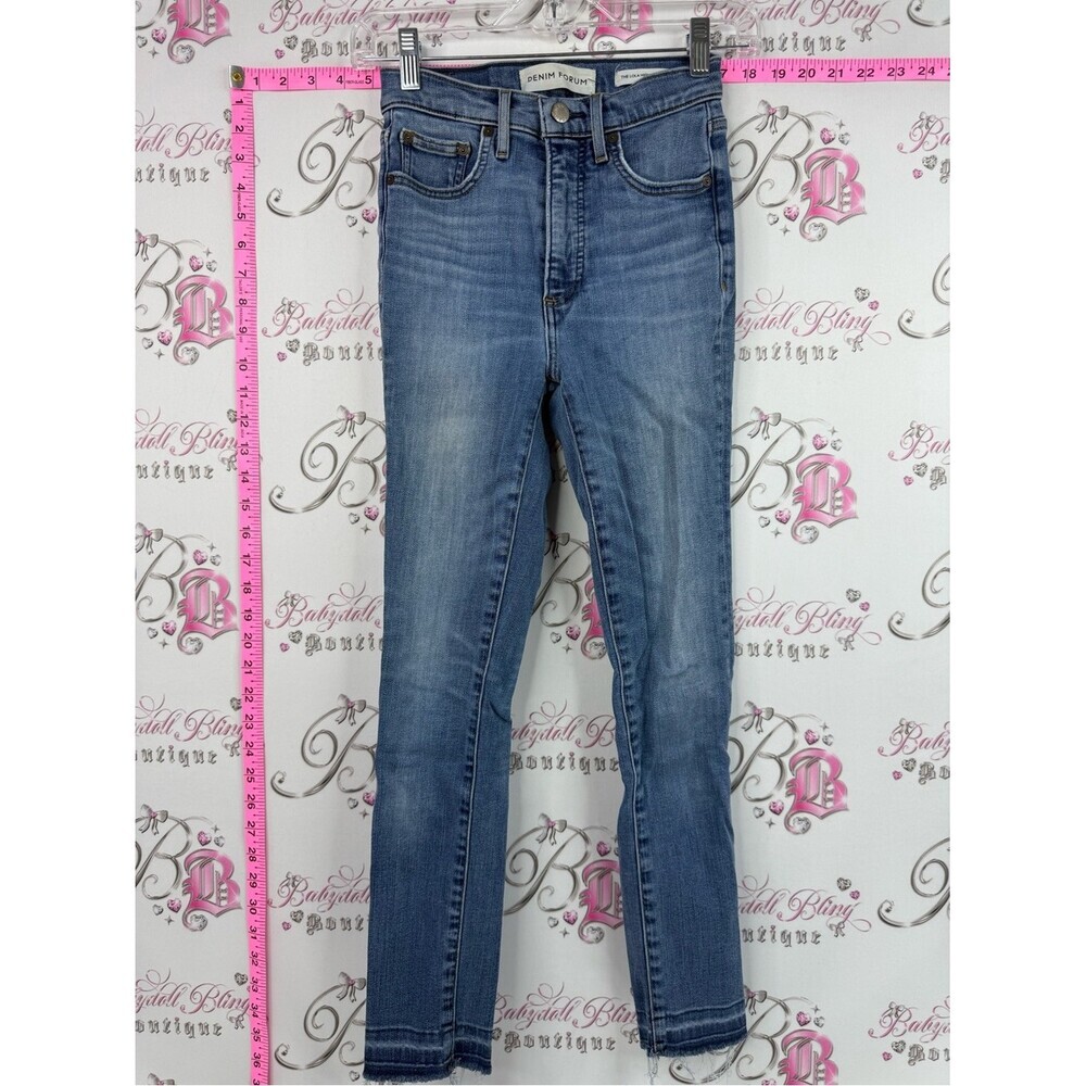 Denim Forum Lola high rise skinny crop Light Blue Stretch Skinny Jeans